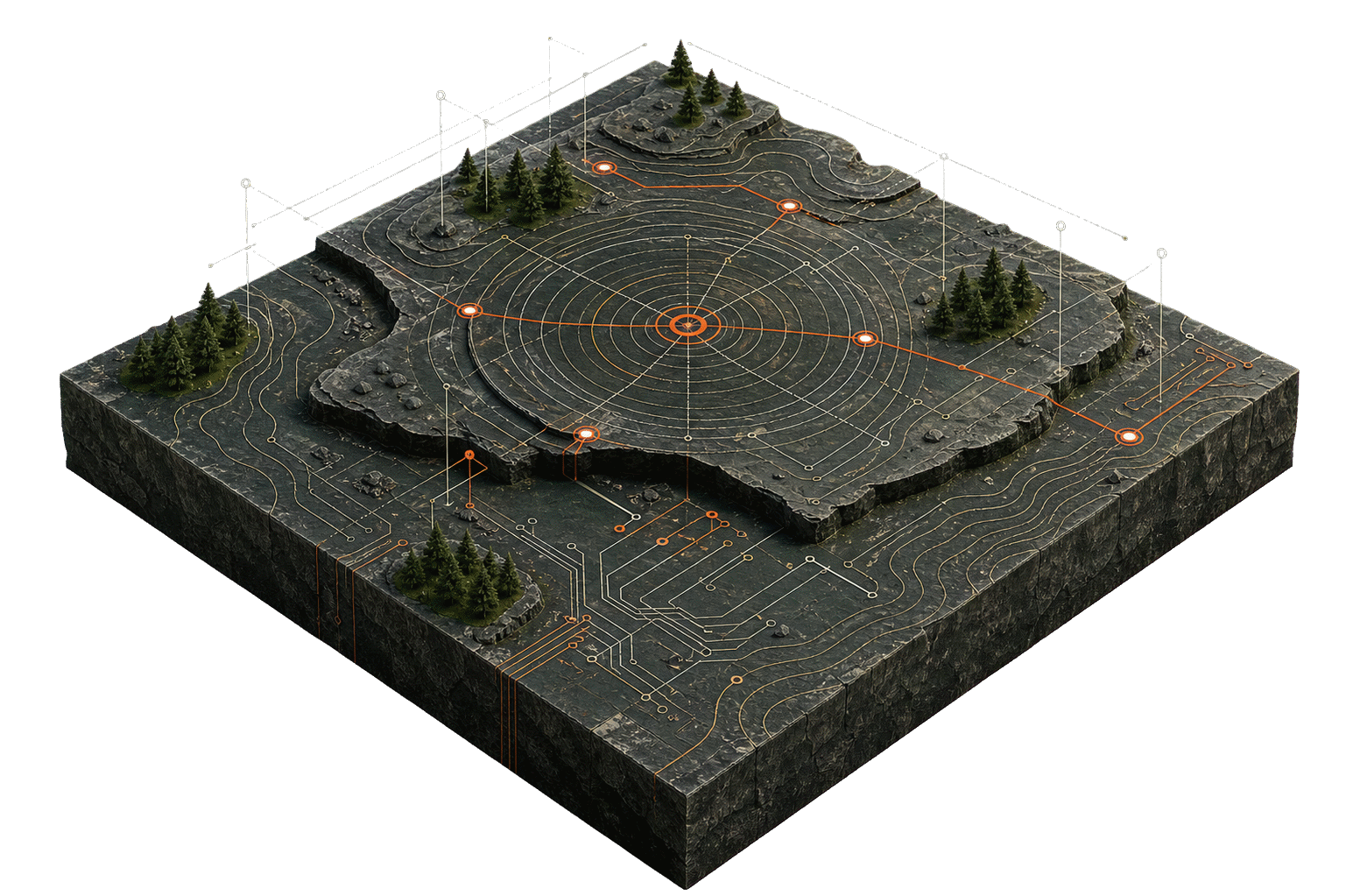 ACS foundation terrain survey with route markers